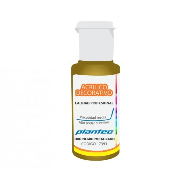 ACRILICO PLANTEC DEC.50ML METAL ORO NEG.