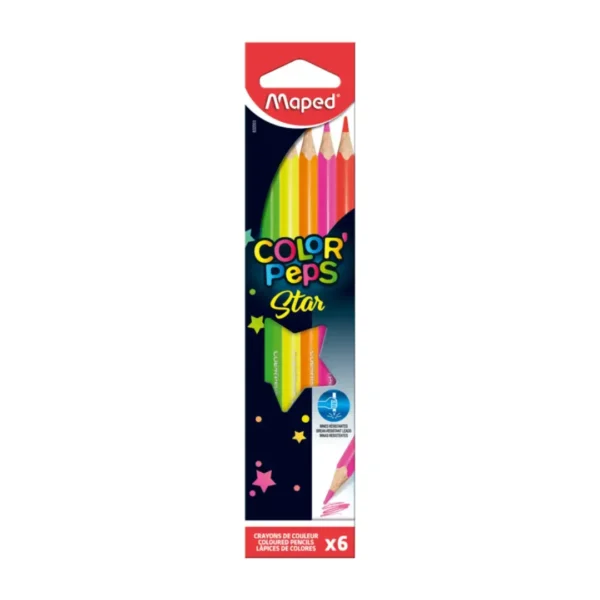 LAPICES MAPED COLOR PEPS FLUO X 6 COL(832003)