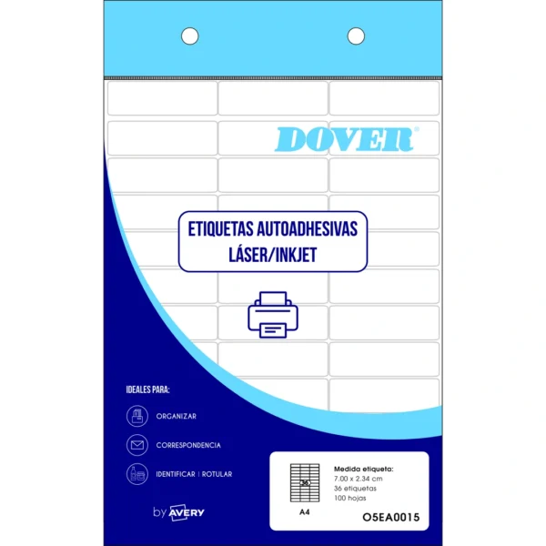 ETIQUETAS DOVER O5EA0015 A4 70X23 100H