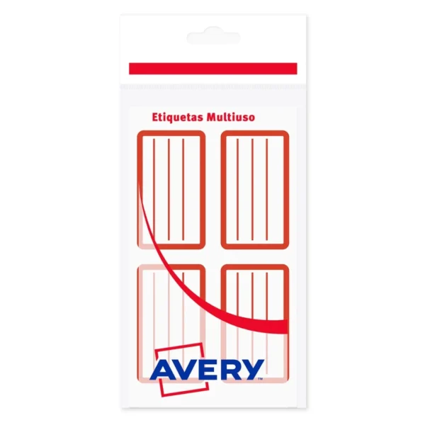 ETIQUETAS AVERY 13245 ESC. X 5HJS ROJO