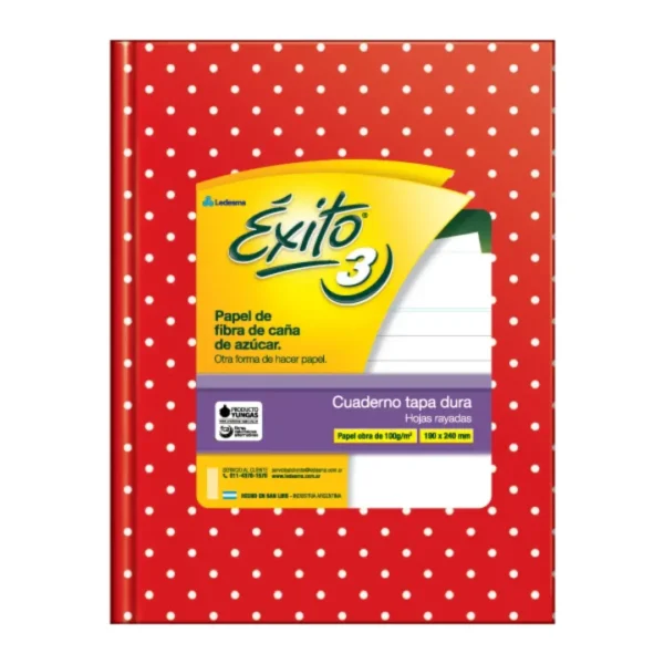 EXITO CUADERNO EXITO E3 X48HJS LUNARES ROJO = U