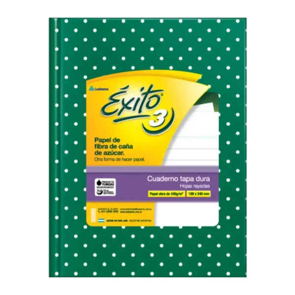 EXITO CUADERNO EXITO E3 X48HJS LUNARES VERDE = U