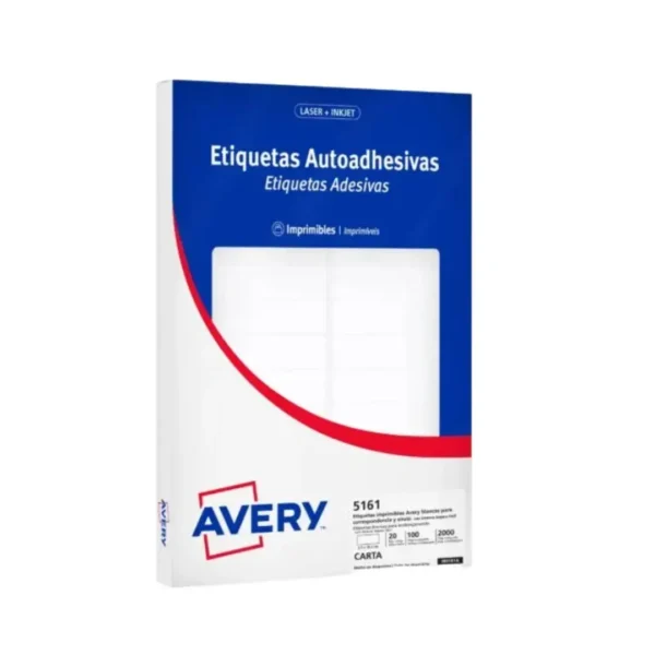 ETIQUETAS AVERY 5161 2.5X10.2 100H