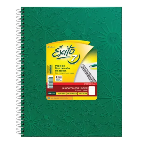 CUADERNO EXITO E7 T/D ESP.FORR 100H VDE =