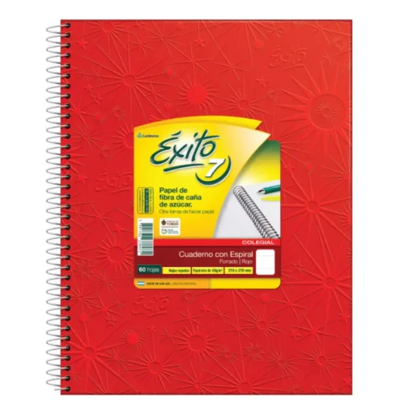 CUADERNO EXITO E7 T/D ESP.FORR 60H RJO. =