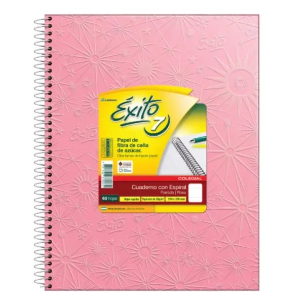 CUADERNO EXITO E7 T/D ESP.FORR 60H ROSA =