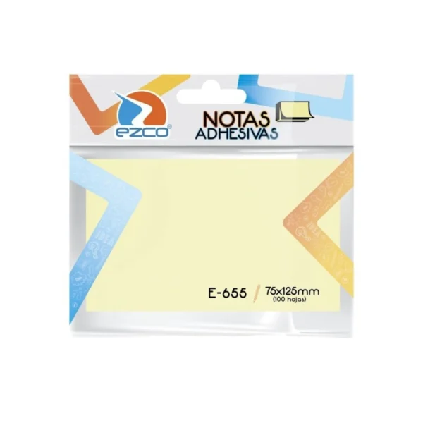 NOTAS ADHESIVAS EZCO 75X12.5 AMAR.655