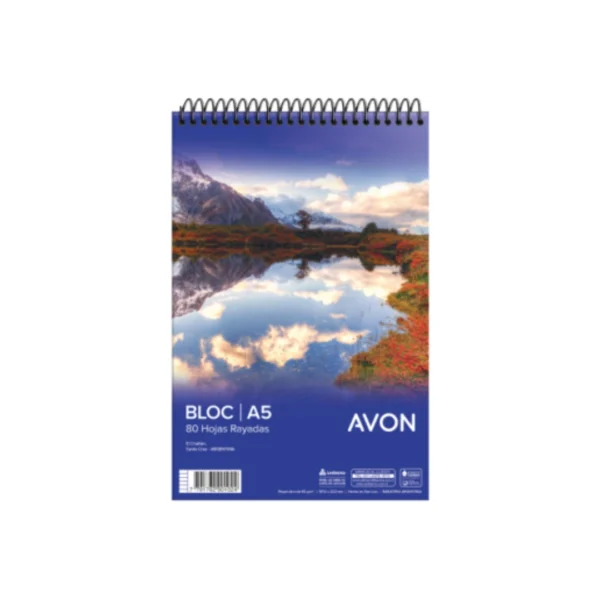 BLOCK AVON BLANCO A5 80H C/ESP.RAY