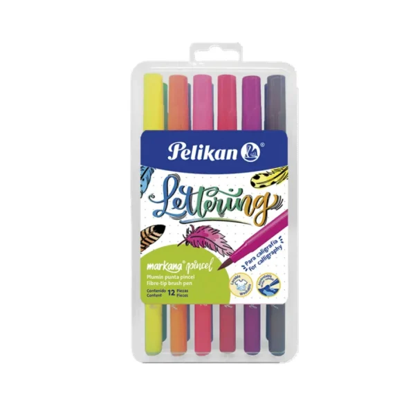 MARCADORES PELIKAN MARK.PINCEL X 12COL.SURT.