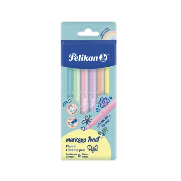 MARCADORES PELIKAN MARKANA TWIST PASTEL X 6COL.