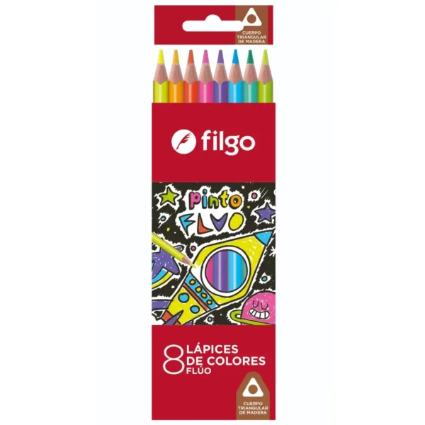 LAPICES FILGO PINTO X 8 COLORES FLUO