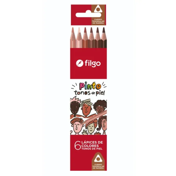 LAPICES FILGO PINTO X 6COL.SKIN TONES