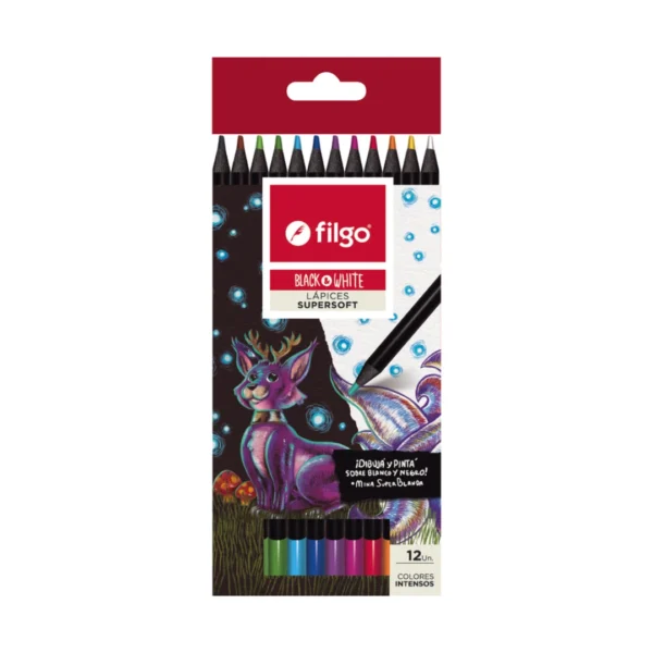 LAPICES FILGO BLACK & WHITE X 12 COLORES