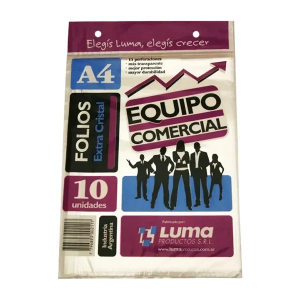 FOLIOS LUMA PPP 70MIC A4 X10 UNID