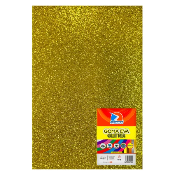 PLANCHA GOMA EVA MDO C/GLITTER AMARILLA