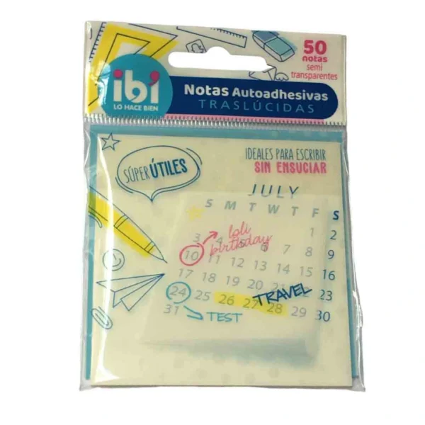 NOTAS ADHESIVAS IBICO 76X76MM X 50H TRANSP.