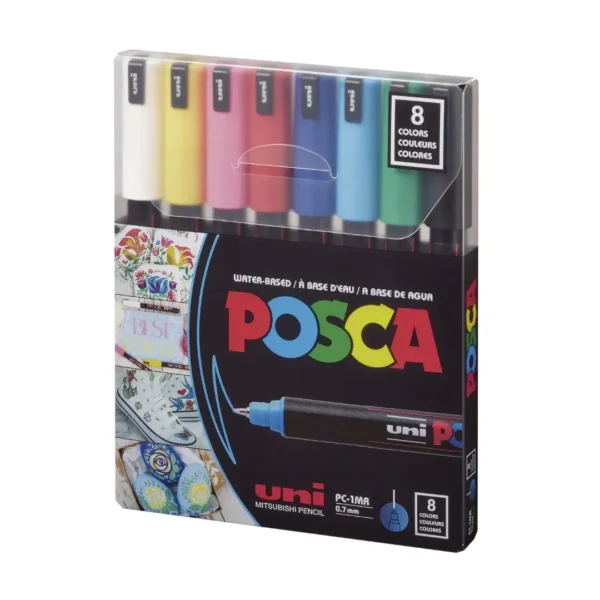 MARCADORES POSCA 1MM X 8COL.BASICOS