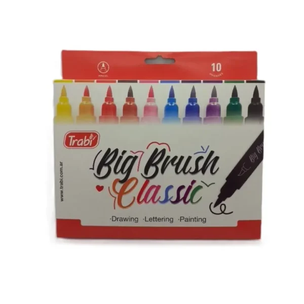 MARCADORES TRABI BRUSH PINCEL X 10COL.SURT(25964)