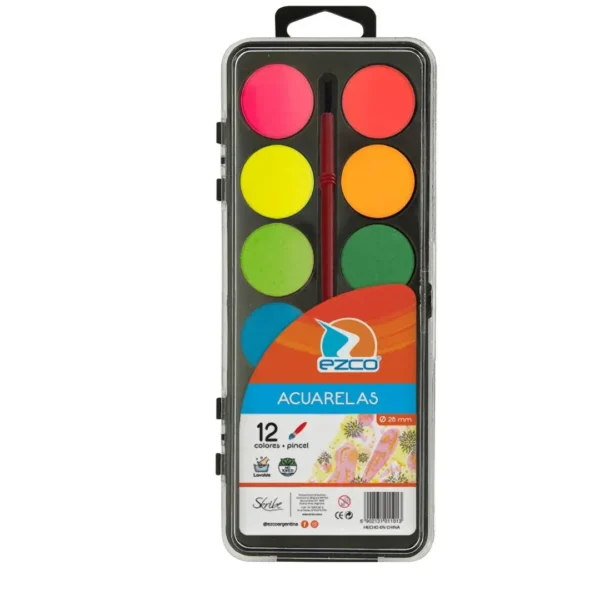 ACUARELAS EZCO EST.PLAST. X 12 COL.