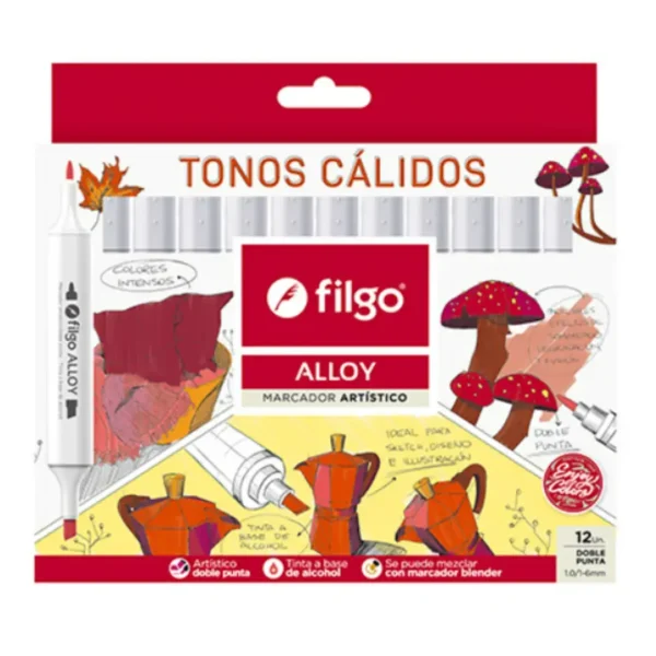 MARCADORES FILGO ALLOY D/PUNTA CALIDOS X 12COL.