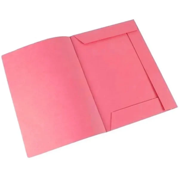 CARPETA CARTULINA 3 SOLAPAS TAPA ROSA
