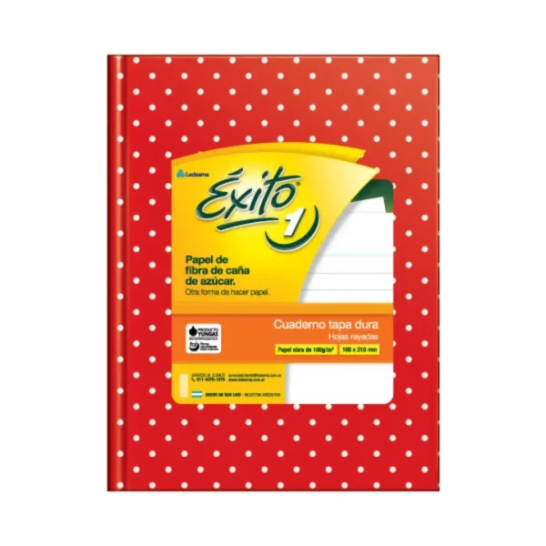 CUADERNO EXITO E1 LUNARES 48H ROJO =